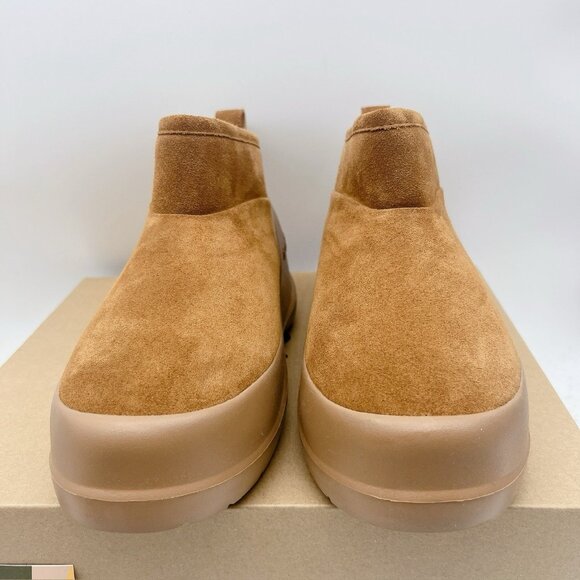 Moon Boot Luna Low Faux Shearling Lined Boots Platform Cognac Suede EU 38 US 7 - Picture 6 of 14